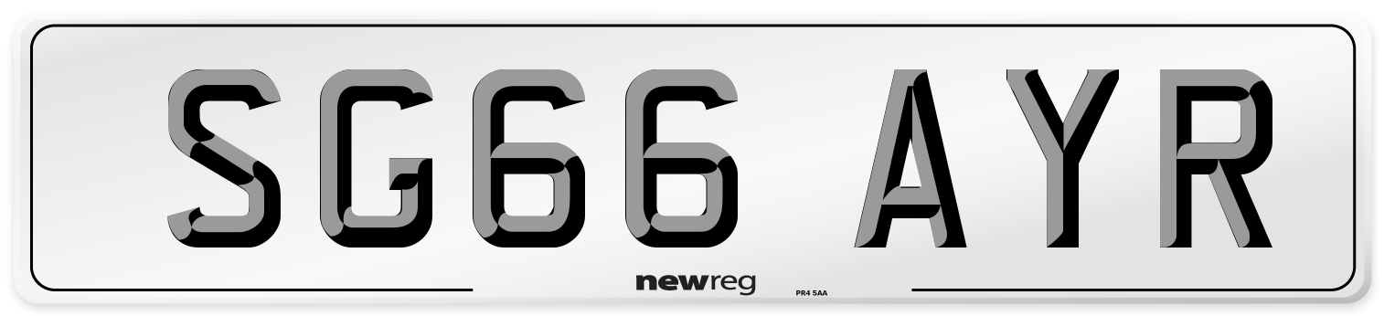 SG66 AYR Number Plate from New Reg